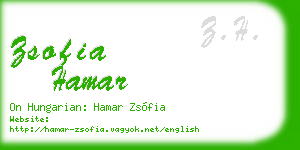 zsofia hamar business card